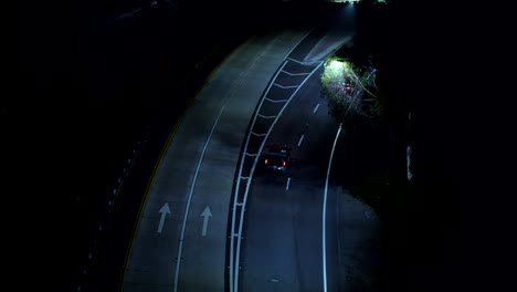 Aerial-view-of-freeway-in-San-Diego-at-night