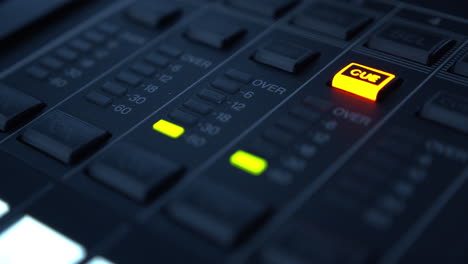 Blinking-LED-lights-and-shiny-luminous-buttons-on-digital-studio-mixer