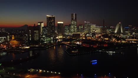 Skyline-Aerial-Night-view-in-Yokohama