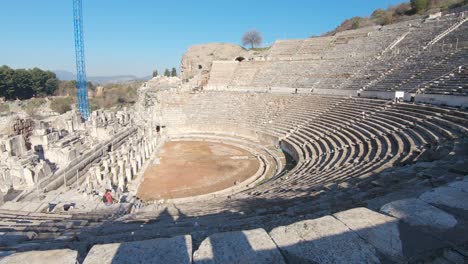 Sitio-Arqueológico,-Teatro-De-La-Antigua-éfeso,-Turquía
