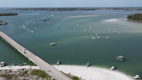 aerial-timelapse-of-Longboat-Pass-and-Jewfish-Key-in-Sarasota,-Florida