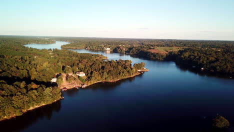 Aerial-of-Catawba-River,-Lake-Hickory-NC,-Lake-HIckory-North-Carolina