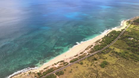 Aerial-descent-over-the-west-coast-of-oahu
