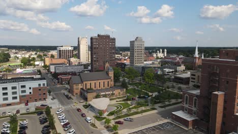 Jackson,-Michigan-skyline-drone-video-moving-up