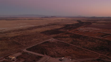 Arizona-landscape-near-Willcox-Playa-at-sunset,-aerial-4k-drone-shot