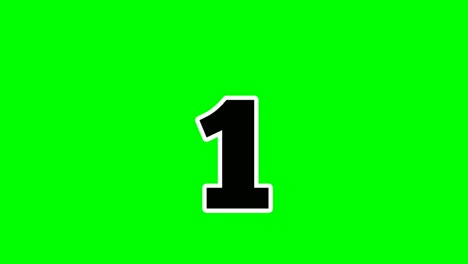 Nummer-1-Animation-Grüner-Bildschirm