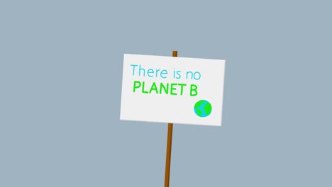 Es-Gibt-Keine-Planet-B-Protestbanner-Plakatzeichen-Animation