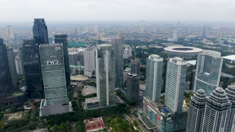 FWD-Tower-or-PCPD-skyscraper-and-cityscape,-Jakarta-in-Indonesia