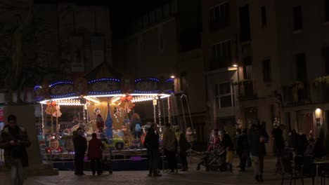 Horse-and-carriage-carousel-for-children-in-Mataro