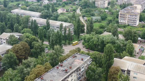 Aerial-Drone-video-of-Kalyta-town-buildings-on-the-border-of-Kyiv-Oblast-and-Chernihiv-Oblast-Ukraine