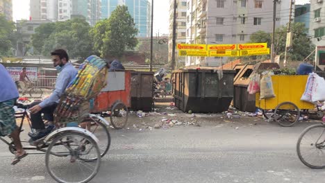 Road-side-urban-garbage-dump-yard-with-traditional-vehicle