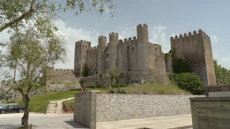 Castle-of-Óbidos-with-Defensive-Tower-on-a-Sunny-Bright-Day