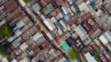 Drone-shot-of-a-Slum-top-down-video