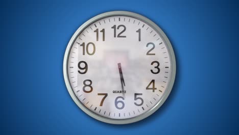 Analogue-Wall-Clock-Timelapse-Loop-with-Blue-Background