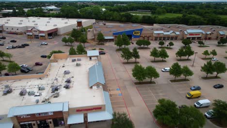 Aerial-footage-of-Best-Buy-electronic-store-in-Flowermound-Texas