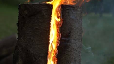 Swedish-torch-from-side.-Scandinavian-log-on-fire