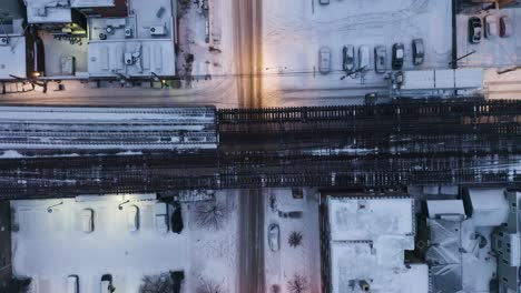 Aerial-footage-of-Chicago-Subway-Train-during-2019-Polar-Vortex