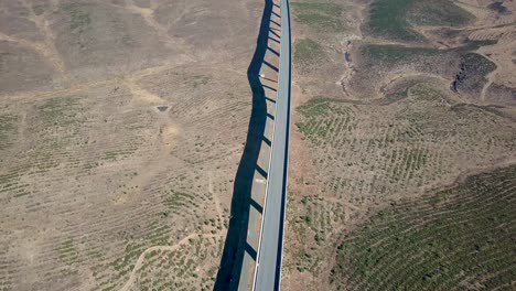 Aerial-view-of-a-viaduct-for-trains-in-Spain