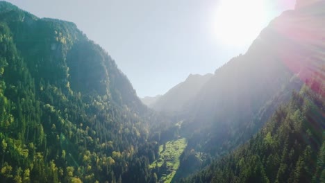 Orbiting-shot-in-a-valley-in-Murg,-Switzerland