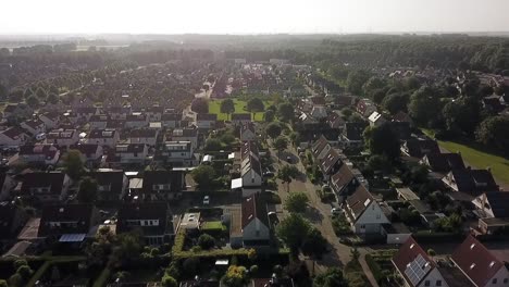 Drone-view-of-an-area-of-Dronten,-Flevoland,-The-Netherlands