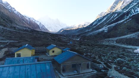 Aerial-View-Bhojbasa-is-situated-at-trekking-distance-of-about-14km-from-main-Gangotri