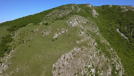 Aerial-view-of-the-peaks-surrounding-Turda-Gorge-in-Romania