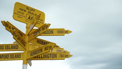 Stirling-Point-Sign,-Bluff,-New-Zealand---CLOSE-UP
