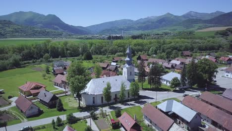 Catholic-church-in-the-middle-of-Slovak-village-Velicna