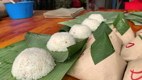 A-shot-of-cooked-rice-wrap-with-banana-leaf