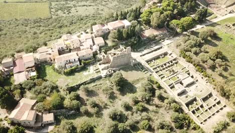 Drone-view-of-Tindari-ruins-in-Sicily,-Italy