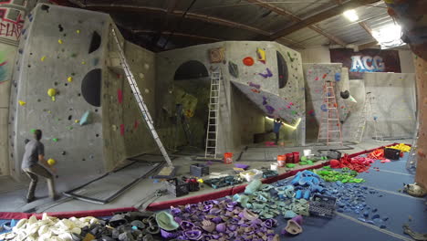 STATIC-TIMELAPSE:-Setting-Routes-at-Climbing-Gym-for-Competition