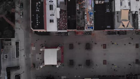 Aerial-footage-over-city-flying-over-buildings