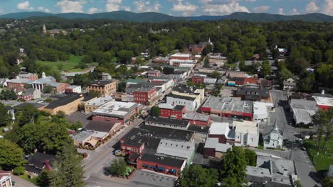 This-video-is-an-aerial-shot-flying-up-revealing-all-of-downtown-Lewisburg,-West-Virginia