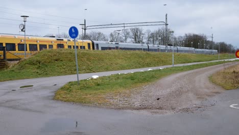 Train-at-Maria-Station,-Helsingborg