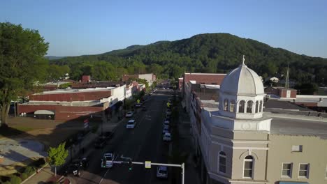 Small-town-USA-Aerial...Marion-North-Carolina-in-4K
