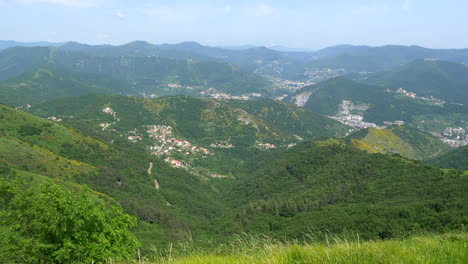 Villages-in-green-mountain-valleys-on-sunny-day