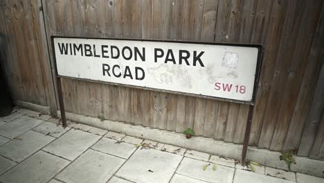 Wimbledon-Park-Road-street-sign,-the-famous-road-where-the-queue-starts-to-go-the-tennis-championship:-Wimbledon,-in-London-UK