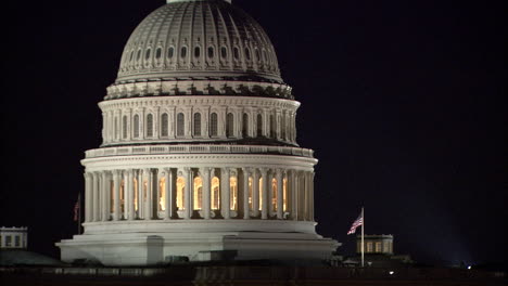 U.S.-Capitol-Dome-Close-Up-At-Night,-Washington-D.C