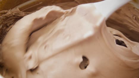 Mixing-chocolate-chips-into-cake-dough-with-a-cake-hand-mixer---Close-up