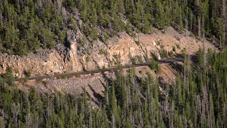 Aerial-view-of-scenic-byway-in-the-Rocky-Mountain-National-Park,-Colorado,-United-States-of-America