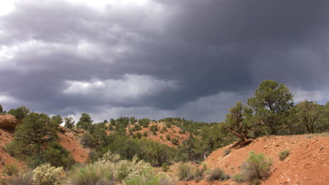 Dry-Creek-Bed-with-Storm-Clouds-above-it-in-Capitol-Reef-National-Park