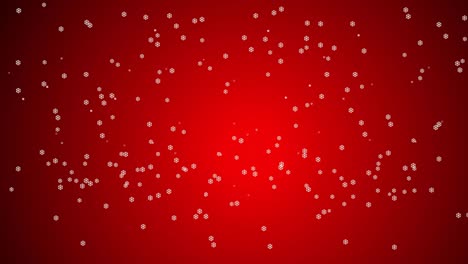 Christmas-animation-of-snow-falling-with-twinkling-stars-on-red-background