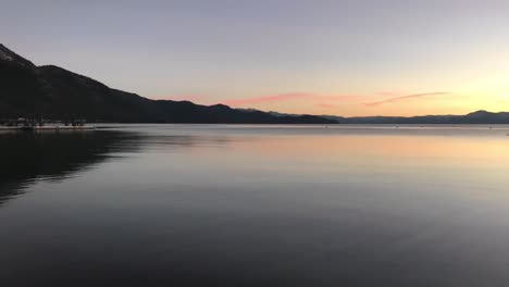 Beautiful-lake-sunset-in-Incline-Village,-Lake-Tahoe-