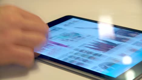 Time-lapse-of-male-hand-browsing-a-shopping-page-on-a-tablet
