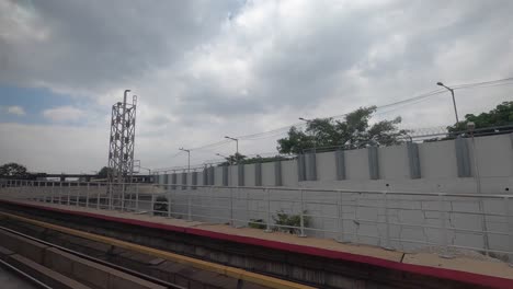 View-from-metro-train-at-baiyappanahalli,-bangalore,-India