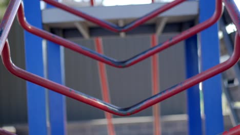 CLOSE-UP,-Metal-Climbing-Frame-On-Children’s-Outdoor-Playground