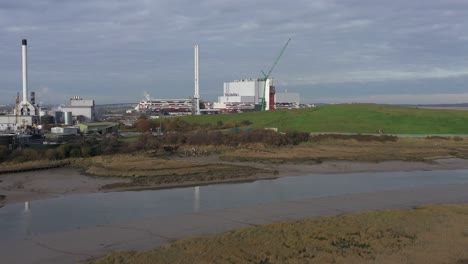 Weitwinkelaufnahme-Des-Im-Bau-Befindlichen-Kraftwerks-K3-Kemsley-In-Sittingbourne,-Großbritannien