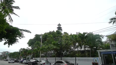 Top-of-Key-West-Lighthouse-From-Across-Street-Pan-Up