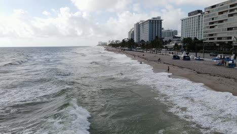 ocean-waves-aerial-view-in-fort-Lauderdale-beach-florida