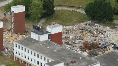 Aerial-view-of-demolition-works-underway-at-the-former-South-Essex-College,-Making-way-for-new-build-homes